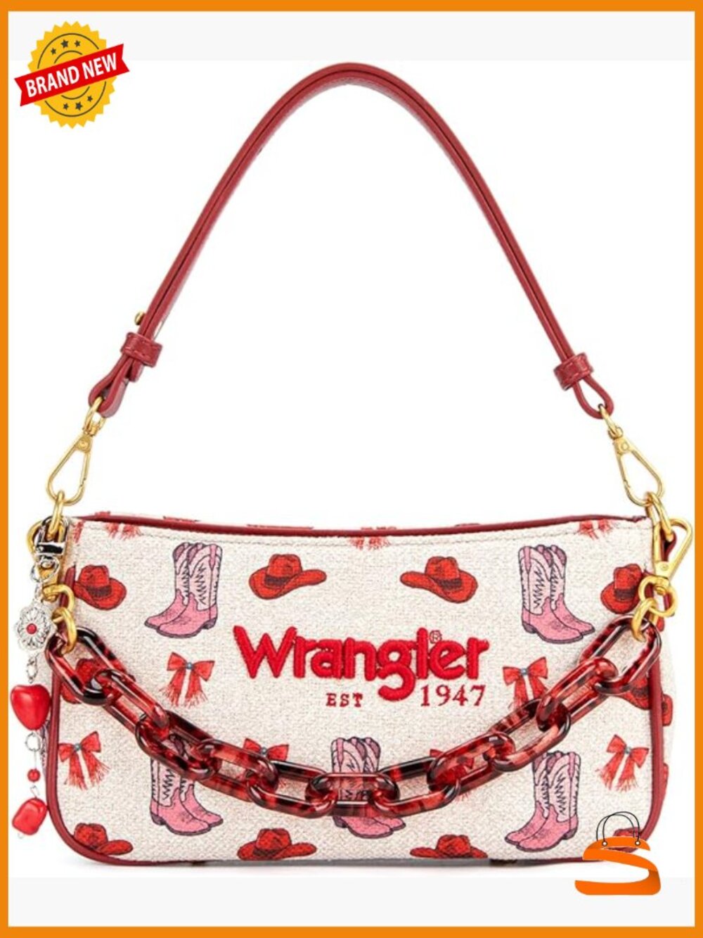 Western Hobo Designer Clutch Shoulder Bag with Chain Strap